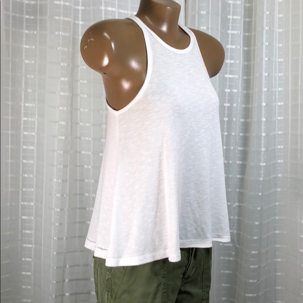 Free People White Racetrack Rib tank M/M - Picture 3 of 11